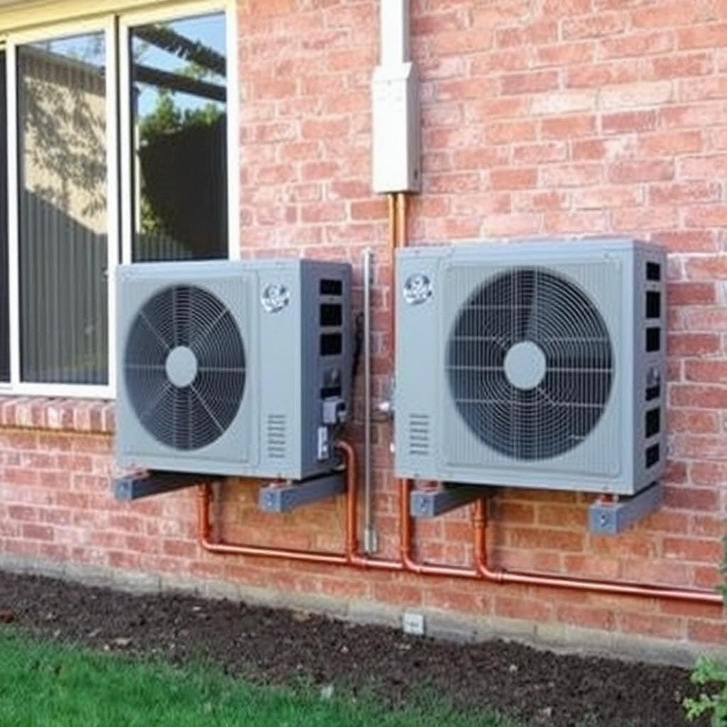 Twin outdoor condensers Parramatta, NSW